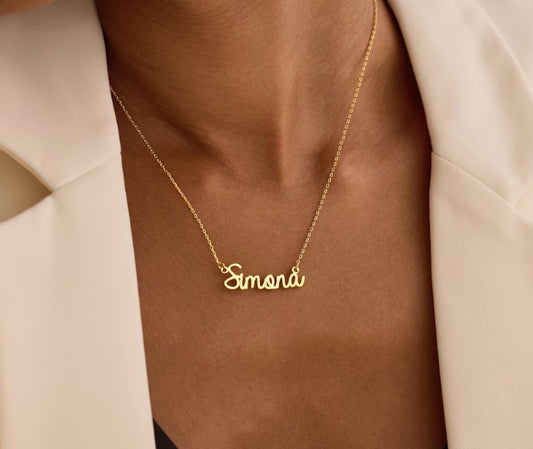 Custom Name Necklace, 18K Gold Plated Name Necklace, Personalized Name Necklace, Cursive Name Jewelry, Birthday Gift, Christmas Gift for Her