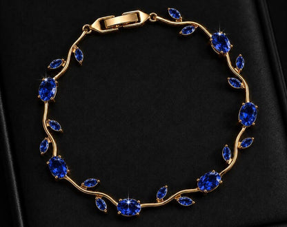Green Emerald Gold Vine Bracelet