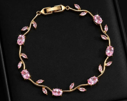 Green Emerald Gold Vine Bracelet